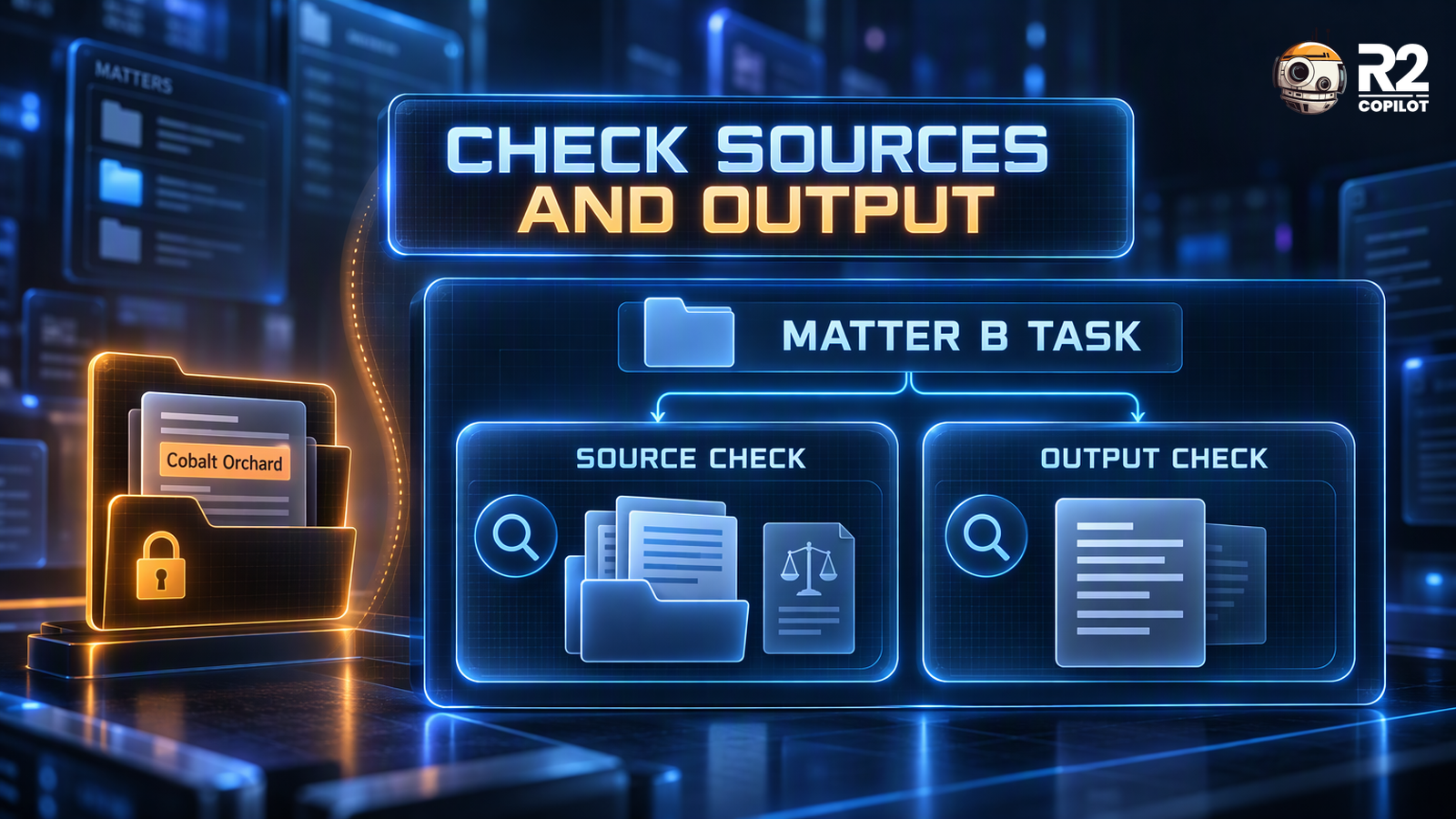 Conceptual separate source and output checks for a Matter B task